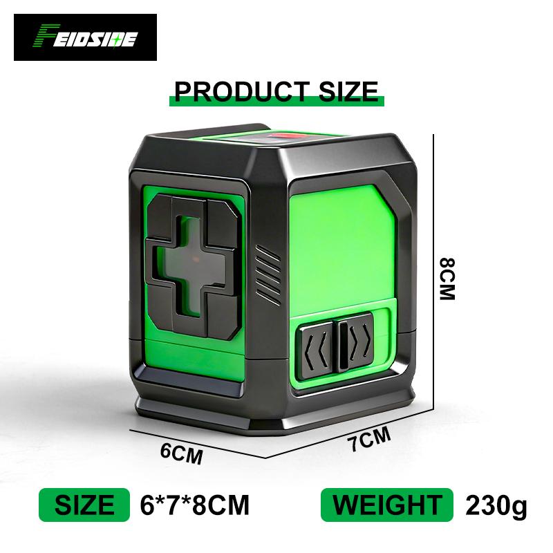 FEIDSIDE 2-line Laser Level Self Leveling Green Cross Line Self Level Laser Tool for Picture Hanging, Tile, Construction Indoor Project