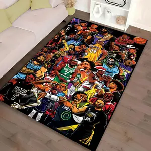 Players Rug, Non-Slip Basketball Area Rug, Sport Fan Gift
