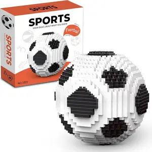 Football Building Blocks, Black & White Decor Model, Sports Fan Gift