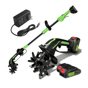 2-IN-1 Cordless Tiller & Cultivator with Extendible Pole