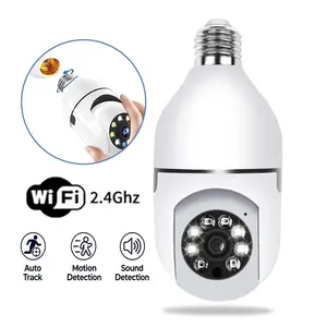Pet & Baby Monitor Bulb Camera, 2.4G WiFi Wireless, App Controlled Camera, 360° Rotation, Full Color Night Vision, Smart Human Detection, Two-Way Audio, E27 Easy Installation for Indoor Family Care