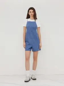 Cider Denim Backless Cami Romper