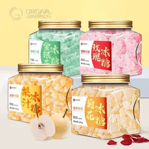 OGVIP Rainbow Rock Sugar 4 Cartons (600g/carton With Different Flavor Honeysuckle, Pear Juice,Rose,Chrysanthemum)