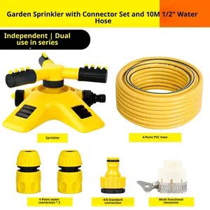 Automatic Garden Irrigation Spray Head, 360 Degree Rotating Lawn Sprinkler, Portable and Stackable, Automatic Watering System