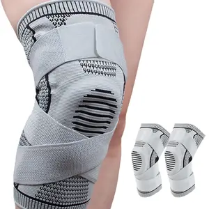 2PCS Sports Silicone Knee Braces - Breathable Compression Straps for Hiking, Basketball - Meniscus Joint Support Running Protective Gear