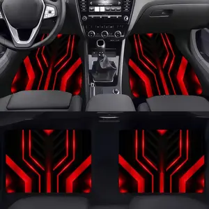4pcs Universal Car Floor Mats, Thickened Print Design, Rocket Style, Fits Most Cars, Tesla Mdy, Suvs, Halloween Christmas Gift