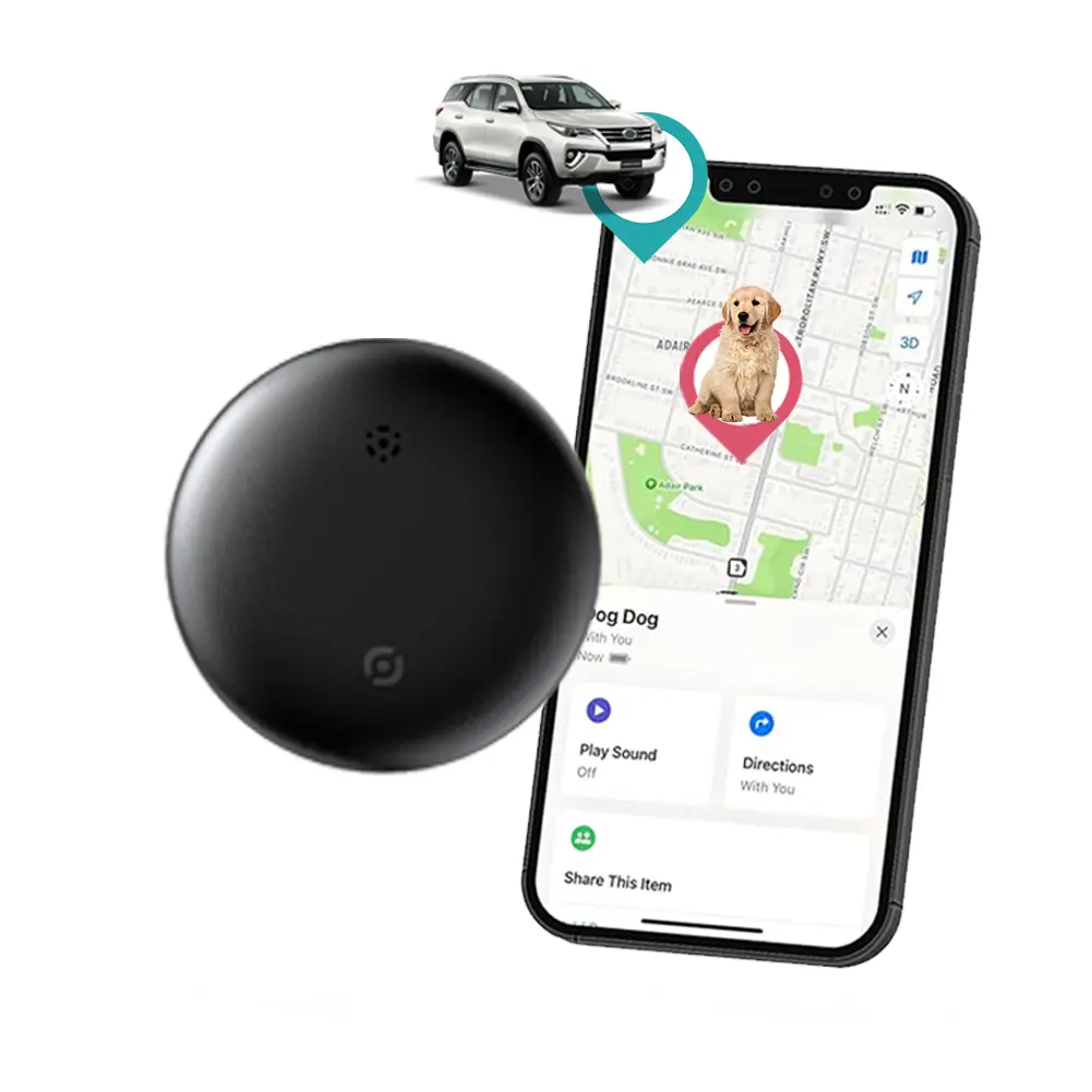 GPS Tracker for Vehicles - Hidden Car Tracker Device with Real-Time Location, No Subscription, Magnetic Mini GPS Tracker for Car, Bike, Luggage, Suitable for  Android - Black