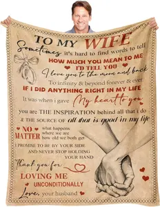 Gifs for Wife from Husband Wife Birthday Gifts Wedding Anniversary Romantic Gifts for Wife Christmas Mother's Day Birthday Gifts for Wife Valentines Day Gifts for her to My Wife Blanket 50"x60"