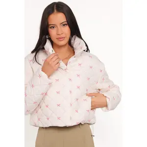 Adi Quilted Jacket - Pink Bow