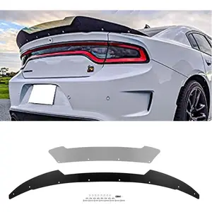 Style Rear Wickerbill Spoiler for Dodge Charger 2015-2023 SRT ScatPack Hellcat, 2 Pcs Add-on Tape Wicker Bill Spoiler with RivNut Tool Car Accessories