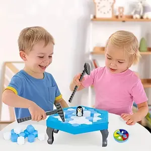 Interactive Ice-Breaking Board Game 2026, Penguin Family Rescue for 2-4 Players, Colorful Plastic Pieces, Stem Science Toy for Kids