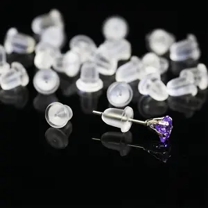 Silicone Earring Backs 200 Pieces Clear Hypoallergenic Stoppers for Stud Post Hoop Fishhook Earrings