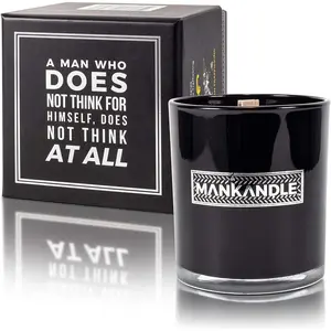 Mankandle Masculine Candle for Men - 9 Oz Glass Jar Candle with Inspirational Quote - Relaxing Gift for Men - Elegant Scented Candle for Men - Decor