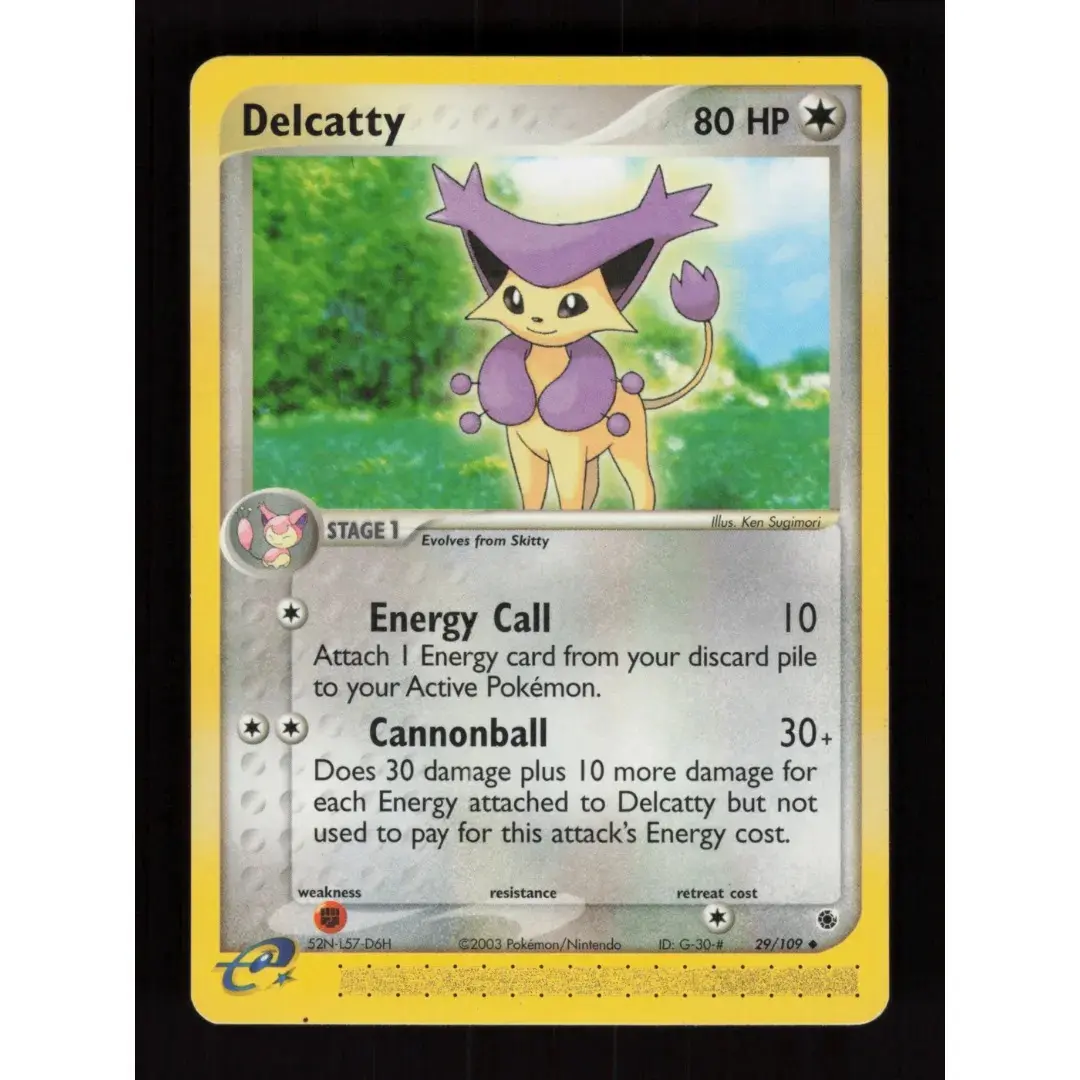 POKEMON TCG AUTHENTIC RAW SINGLES: Delcatty Ruby & Sapphire Uncommon 29/109 LIGHTLY PLAYED English