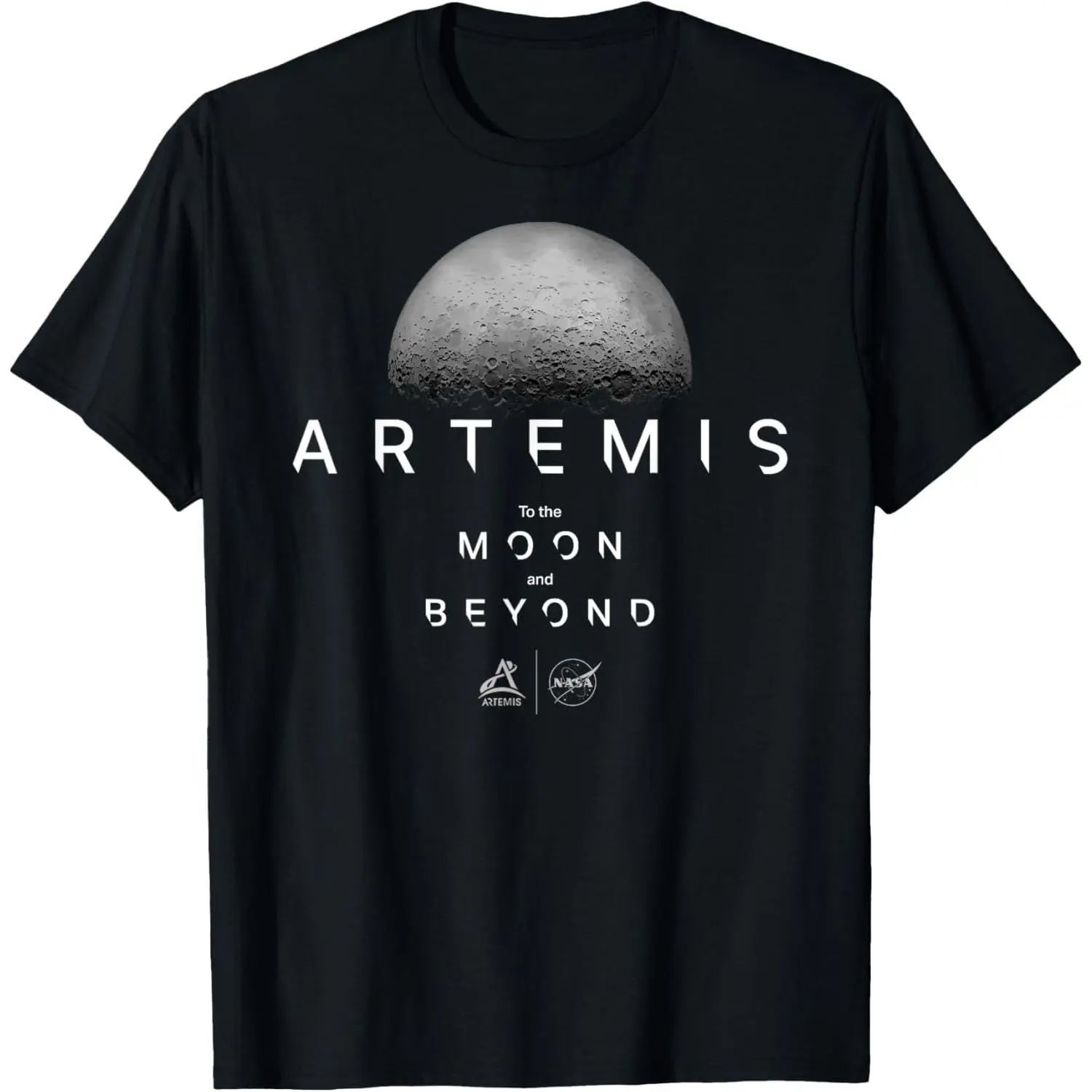 Men's Cotton Shirt, Casual Fashion Shortsleeve Style with Artemis 1 NASA Print and Natural Breathable Fabric, Sports, Menswear, Regular Fit, T-Shirt, Graphic, Soft, Tops