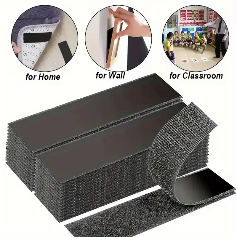 Heavy Duty Waterproof Self-Adhesive Hook-Loop Strips Mounting Tape (2x7cm Pairs Pack) - Secure Hold for Smooth Surfaces, Picture Frames, Home Office Use