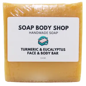 Turmeric Brightening Soap With Essential Oils – No Kojic Acid, Gentle, Handmade Face & Body Bars with Essential Oils (Lavender, Tea Tree, Eucalyptus, Vanilla & More) – Goat's Milk, Natural Cleansing Soap for Even Skin Tone, 3.5 oz Each (Bergamot)