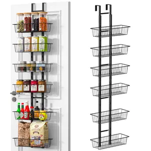 6-Tier Adjustable Pantry Organizers and Storage for kitchen Over the Door Pantry Organizer No-Assembly Metal Hanging for Kitchen, Home Racks Hangable