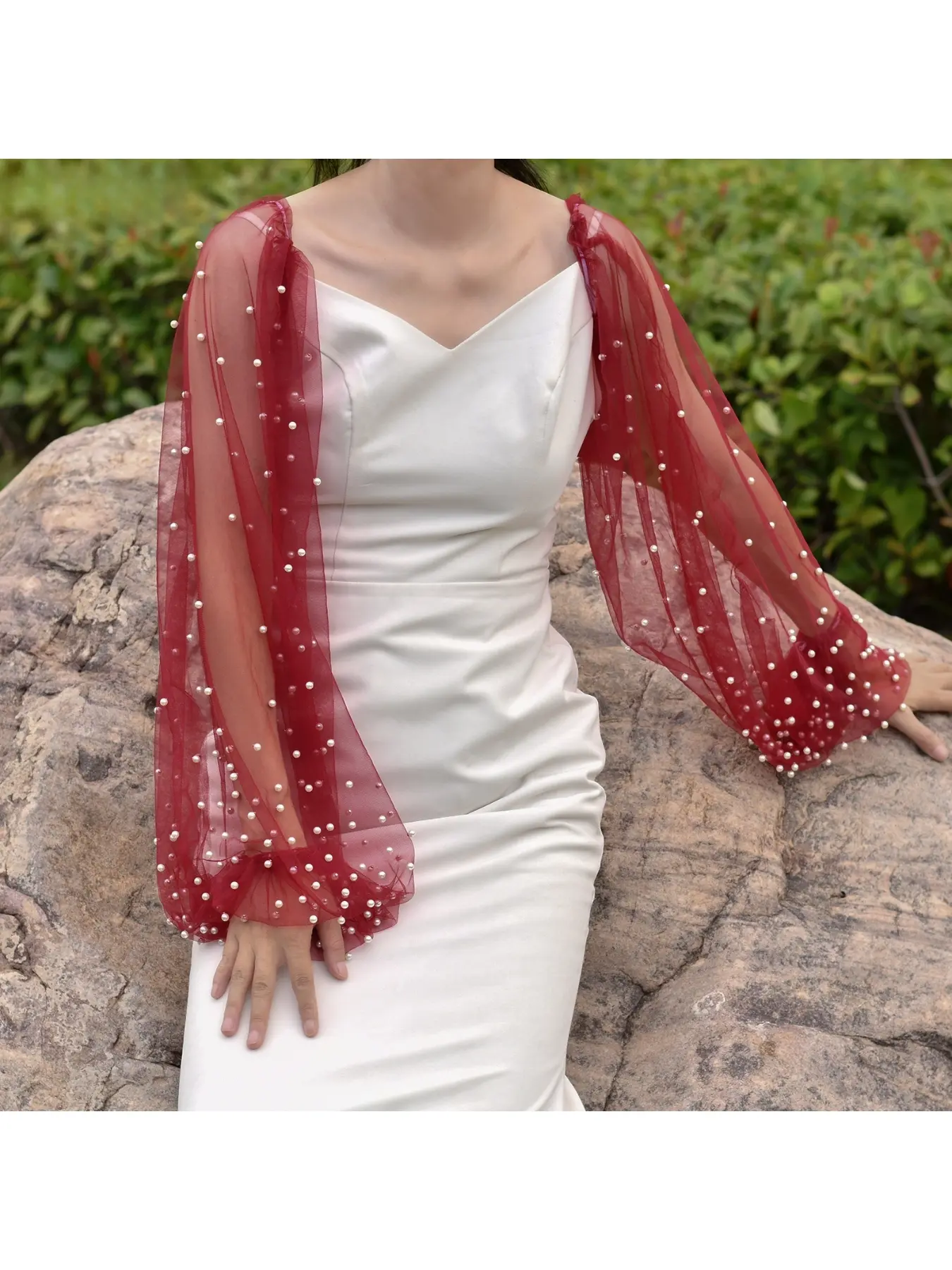 Bridal arm sleeve loose lantern sleeve elastic design slimming and meat-hiding sleeve cover for portrait clothing
