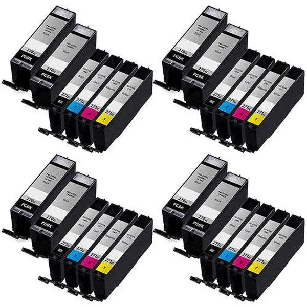 Canon PGI-270XL CLI-271XL In Cartridges Set Of 24 (8x Large Black pgi270xl & 4x each color cli271xl) - Compatible