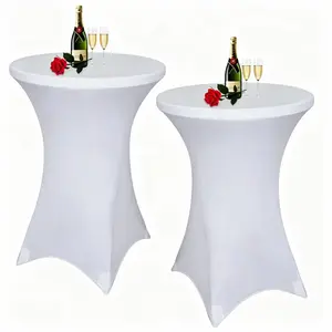 Cocktail Tablecloth Set, 2 Pcs 32x43 High Round Tablecloths, Stretchy Spandex, Ideal for Bars, Parties, Weddings