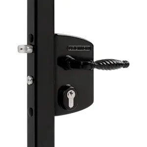 Surface Mounted Gate Lock - LAKQ4040 U2 Black Fit for 40mm - 60mm Gates