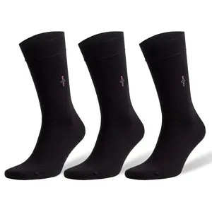 Black Bamboo Dress Socks for Men with Reinforced Seamless Toe 3 Pairs