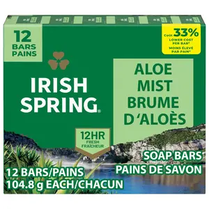 Irish Spring Aloe Mist Deodorant Bar Soap for Men, 3.7 Oz Bar (12 Pack) Colgate-Palmolive Company