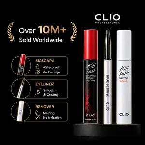 [CLIO Official Shop] CLIO Best-Selling Stay Sharp Eye Makeup Set | Kill Lash Mascara, Remover, Eyeliner | Defined, Clean, and Long-lasting | Exclusive