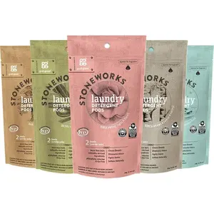 Stoneworks Laundry Detergent Pods Sample Kit, 10 Count, Branch, Fragrance Free Rain, Oak Tree, Olive Leaf, Rose Petal Scents, Plant a Tree