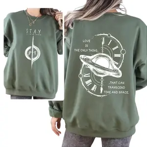 Interstellar Father & Daughter Stay Unisex Hoodie, Movie Fan Sweater, Love Is Beyond Time And Space, The 4th Dimension, Cinephile Gift For Men And Women