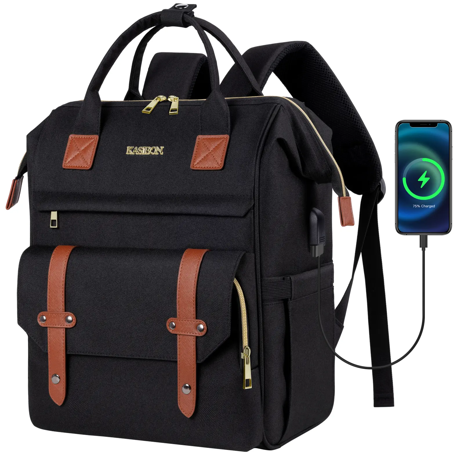 Laptop Backpack with Charging Port, Waterproof Work and College Bag, Perfect for Nurses and Teachers Laptop Backpack with Charging Port, Waterproof Work and College Bag, Perfect for Nurses and Teachers