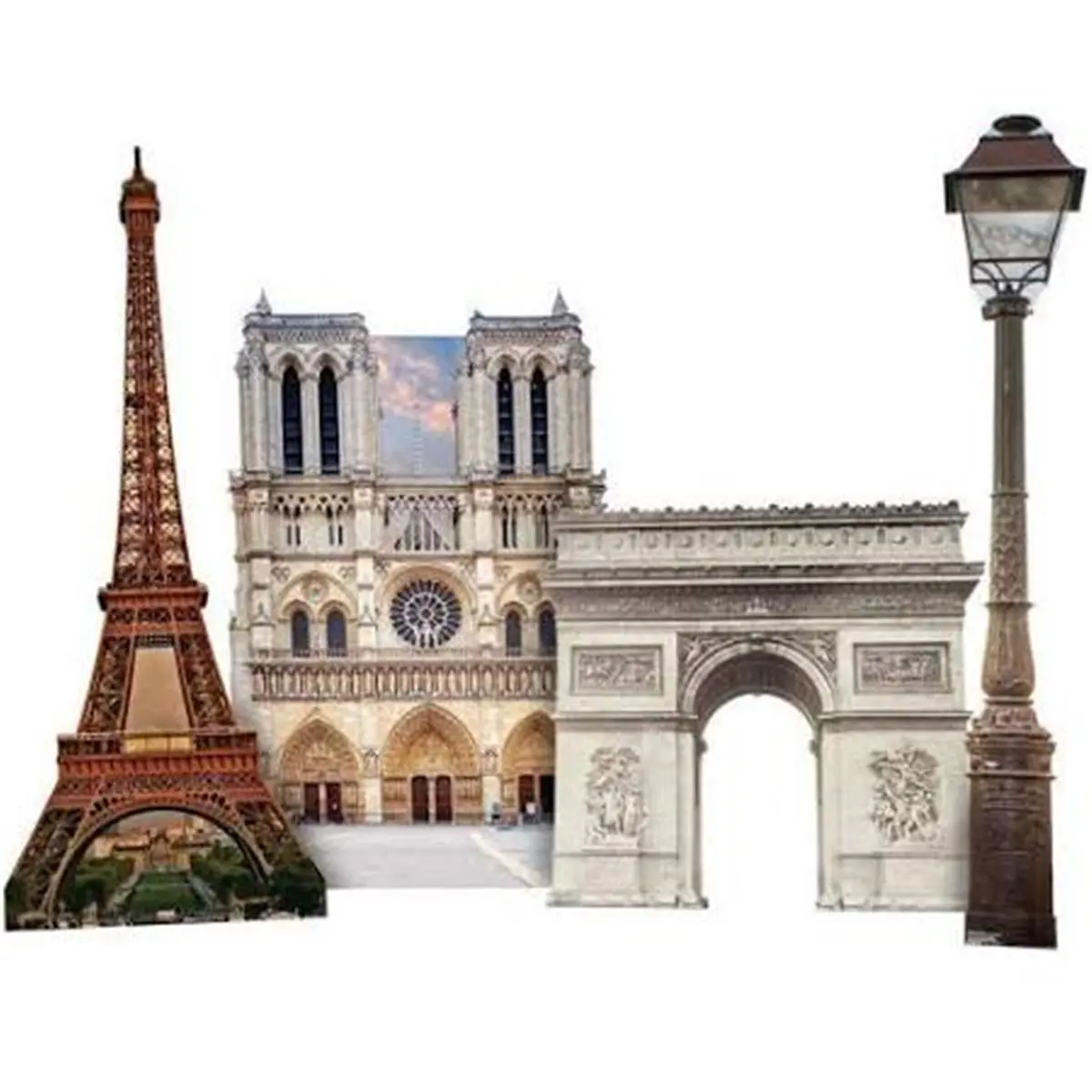 24x36 in. Artistic Vinyl Paris Landmarks Removable Wall Graphics, Set of 2 Adhesive Film Casual Wall Stickers & Murals, Easy-Remove Room Decor, Adhesive Film Wall Stickers & Murals
