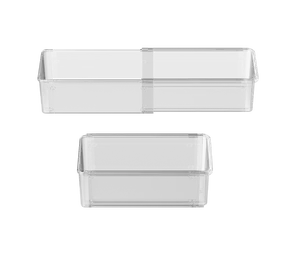 Clear Plastic Expandable Drawer Organizer, Large & Small Kitchen Dividers for Silverware & Utensils, Retractable Cutlery Tray Box for Home, Bedroom, Bathroom & Junk Drawer