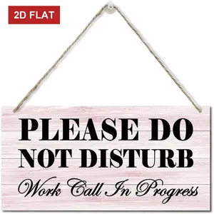 Please Do Not Disturb Wood Decor Sign - Conference Call In A Meeting Door Hanging -  Wall Plaque for Video Calls - Home, Offices 3.93x7.87inch