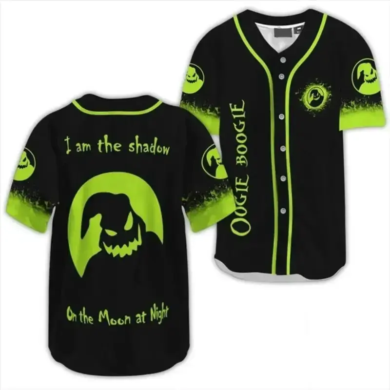 Full Print Unisex Oogie Boogie Inspired Baseball Jersey Shirt, Casual Baseball Jersey Shirt, Print Baseball Jersey, Jersey for Men and Women, Baseball Jersey Style