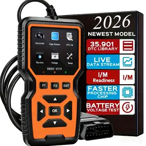 Car OBD2 Scanner Diagnostic Tool Code Reader, Car Voltage Tester Engine Fault Code Scanner, Charging Tester Diagnostic Tool For OBDII Protocol Cars V519 Yellow