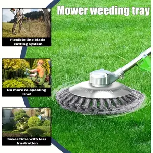 Durable Steel Wire Rotating Weed Brush Cutter, Garden Tool for Moss Removal & Lawn Care, Ergonomic Design, Easy to Use, Ergonomic Grip