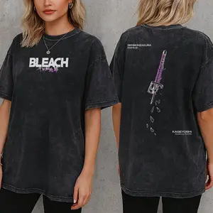 Bleach Byakuya Streetwear Shirt, Japanese Anime T-Shirt, Unisex Anime TShirt Cotton Tee Top Unisex Wash Tshirt