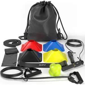 Kit V2:  Trainer Equipment for  , Practice & Drills - Includes Counting Jump Rope, Resistance Bands, Stretch Bands for Exercise,  Trainer Rebound Ball & Cones