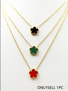 Clover Design Pendant Necklace, Fashion Jewelry for Party, Daily Clothing Decor, Trendy All-match & Exquisite Jewelry for Birthday Gift, Charms Necklace, Statement Necklace