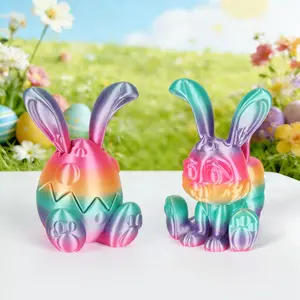 3D printed Easter bunnies and Easter eggs are suitable for gifts, parties, gardens, kitchens, offices, fairy tale worlds, aquariums, festival celebration parties, home decorations, home decor accessory, decorative sculptures, and statue ornaments.