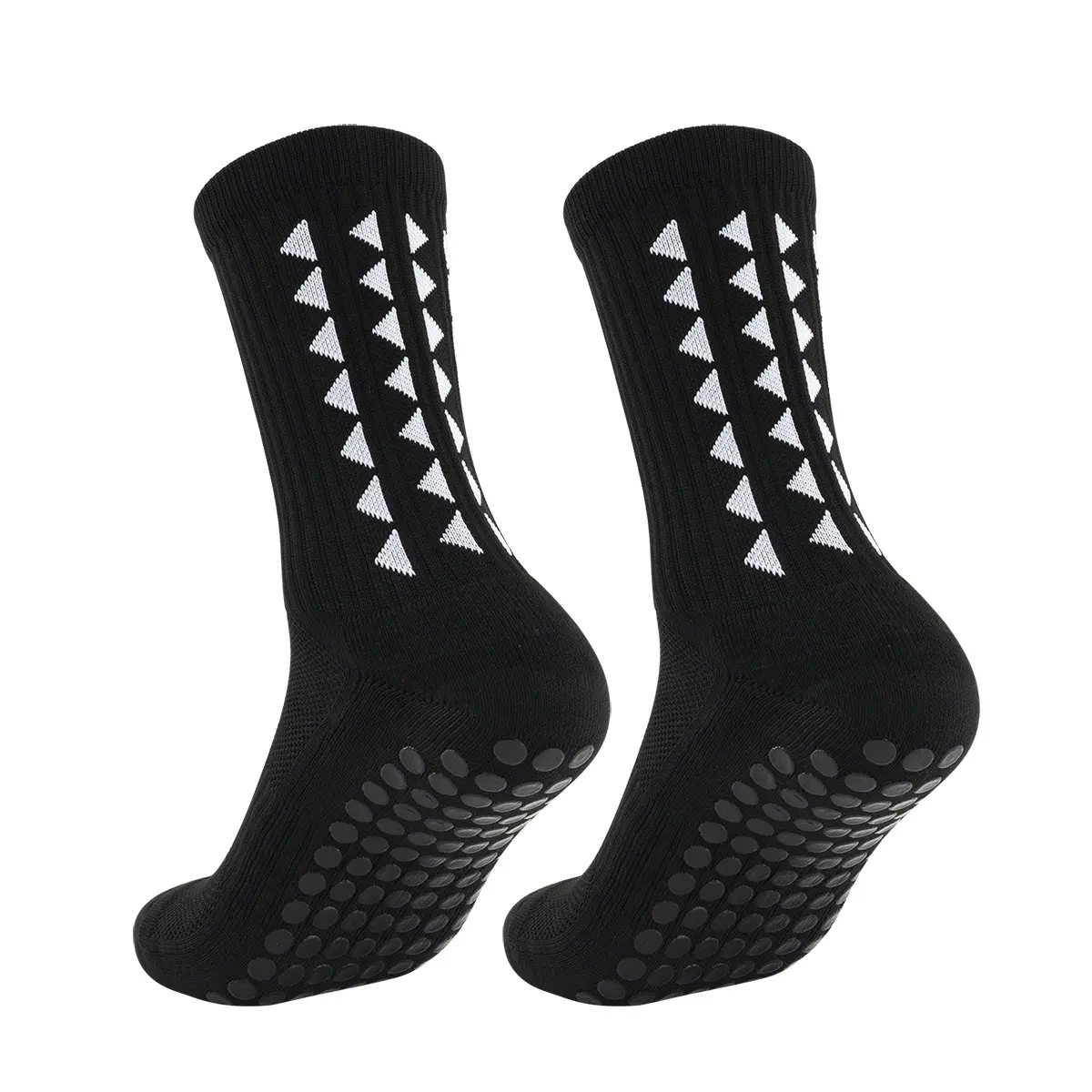 1 pair of football socks, breathable and cushioned, with anti slip silicone grip, professional training in the middle of the calf, suitable for outdoor sports, football matches, and fitness exercises