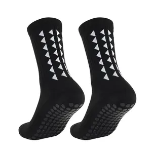 1 pair of football socks, breathable and cushioned, with anti slip silicone grip, professional training in the middle of the calf, suitable for outdoor sports, football matches, and fitness exercises