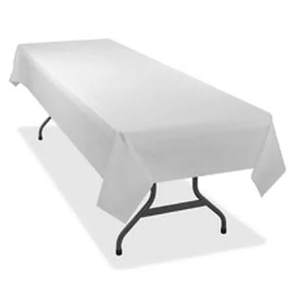 Tablemate Products Heavy-duty Plastic Table Covers - White, Elegant Tablecloths for Outdoor Tables, Furniture Use