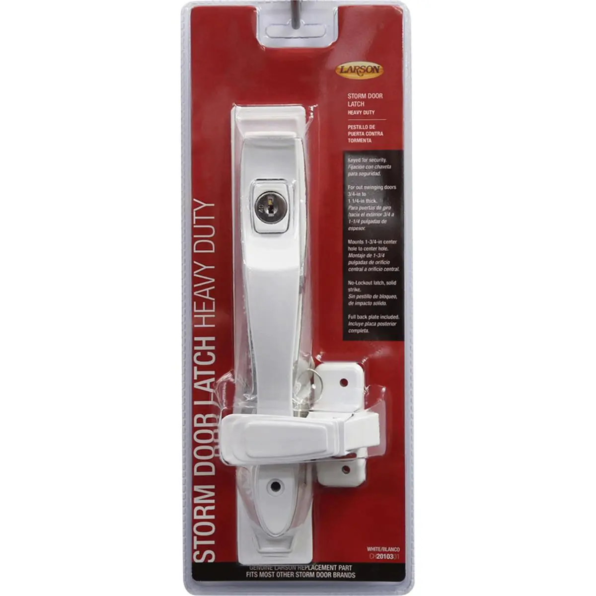 212 MAIN Heavy Duty Zinc Finish Push Button Keyed Latch, White, Key Lock, Exterior Use, Door Locks, Full Hardware Set