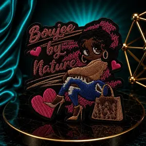 Boujee By Nature Iron-On Patch, Embroidery Trim & Embellishment for Women's Tops, Sweatshirts, Pullovers