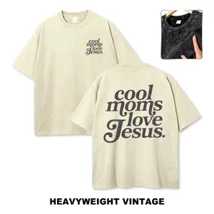 Cool Moms Love Jesus Mother's Day Gifts For Mom, Soft Washed Cotton T-Shirt, Casual Comfort Tee, Blessed Mama Graphic Tops, Mommy Birthday Gift, Lightweight Everyday Wear, Stylish Mom Apparel