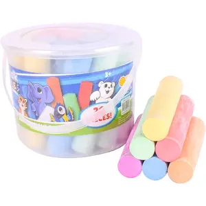 Sidewalk Chalk Set for Kids with Storage, Washable, Jumbo Colored Chalk for Outdoor Play and Chalkboard Art - Ages 3+ (20 Pieces, Multicolor)