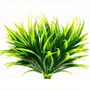12 Pcs Outdoor Fake Plants UV Resistant Artificial Tropical Plants Flowers Faux Garden Grass Plants Décor Fall Winter Summer Planters Patio Front Door Porch Plastic Bushes & Shrubs Decoration